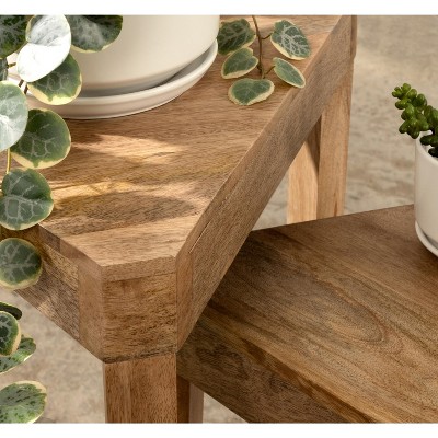 Talcott Whitewashed Wood Triangular Nesting Table Set