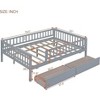 Full Size Daybed with 2 Drawers – Modern Wood Sofa Bed Frame for Bedroom & Guest Room, Gray Finish - 3 of 4