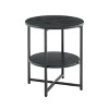 Homy Casa Round 2-Tier End Table with Metal Frame and Wood Shelves, Black Oak - 2 of 4