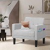 TYBOATLE Accent Chair for Living Room Chairs, Fabric Tufted Upholstered Arm Chair, Comfy Upholstered Reading Accent Chairs Side Chair, Light Grey - 2 of 4