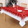 Christmas Table Cloths Rectangle 60 x 120 Washable, Red Snowflakes Christmas Tablecloth Xmas Indoor Decorative Table Cover for Holiday Party - 3 of 4