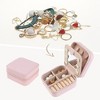 Unique Bargains Travel Size Mini Small Portable 2 Layer PU Leather Jewelry Organizer with Mirror 2 Pcs - 2 of 4