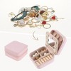 Unique Bargains Travel Size Mini Small Portable 2 Layer PU Leather Jewelry Organizer with Mirror 2 Pcs - image 2 of 4