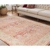 Salmon And Tan Floral Area Rug - 2 of 4