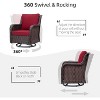 3-Piece Outdoor Wicker Bistro Set with 360 Swivel Rocking Chairs, Includes Premium Cushions and Armored Glass Top Side Table, Perfect Patio Furniture - 3 of 4