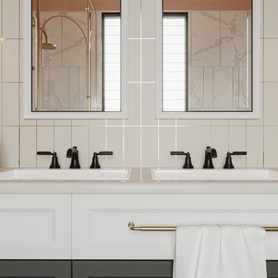 Matte Black Widespread 2-Handle Bathroom Faucet with Drain Assembly