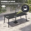 Pellebant Outdoor Dining Table Durable WPC Tabletop Aluminum Frame Patio Dining Table for Backyards Poolside Gardens - 2 of 4