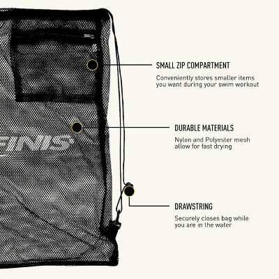 Finis Mesh Gear Bag - Mesh Swim Bag for Swim Gear and Accessories, Navy — фото 4