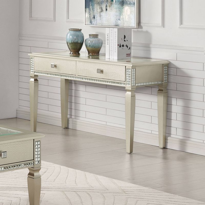 Riverbank Sofa Table with Tempered Glass Silver - HOMES: Inside + Out, 3 of 7
