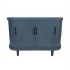 Modern Curved Wood Sideboard, 4-Door Console Cabinet with Adjustable Shelves, Decorative Storage for Coffee Bar or Entryway - 2 of 4