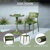 WestinTrends Playa 3-Piece Outdoor Round Metal Patio Dining Table Set With Stackable Patio Chairs - 3 of 4