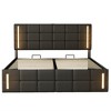 Upholstered Platform Bed, Full/Queen Size LED Platform Bed Frame With USB Charging Station, Modern Stylish Bed Frame - 3 of 4