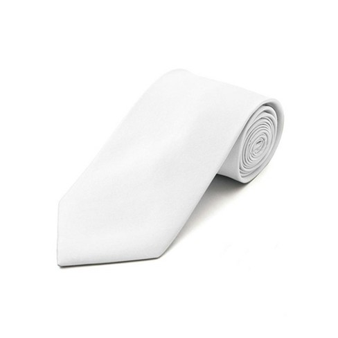 Thedappertie Men's White Classic Solid Color Wedding Neck Tie : Target