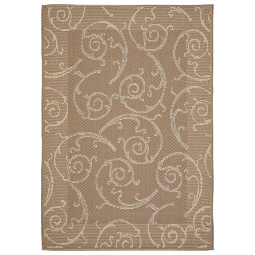 4'X5'7in Rectangle BordeauX Patio Rug Dark Beige/Beige - Safavieh