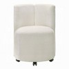 Royal Hampton Dining Side Chair Set of 2, Rolling Caster Wheels, White Chenille - 3 of 4