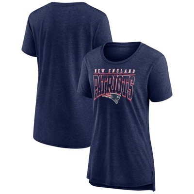 NFL New England Patriots Women's Weak Side Blitz Marled Left Chest Short Sleeve T-Shirt - S