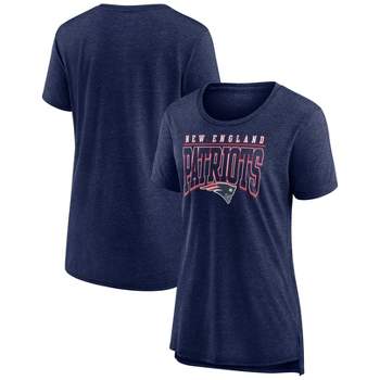NFL New England Patriots Women's Champ Caliber Heather Short Sleeve Scoop Neck Triblend T-Shirt