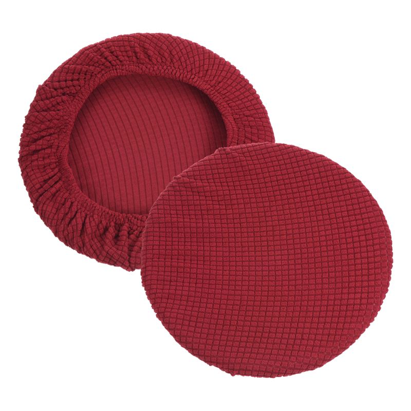 Unique Bargains Kitchen Living Room Non-slip Washable 11" Elastic Round Bar Stool Seat Cushions for Chair Stool Slipcovers 2 Pcs, 1 of 7