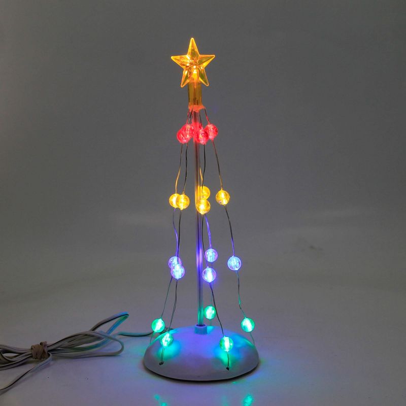 Department 56 Villages 9.26 In Lit Christmas Pole Tree Battery Operated Assorted Colored Bulbs Village Accessories, 2 of 4