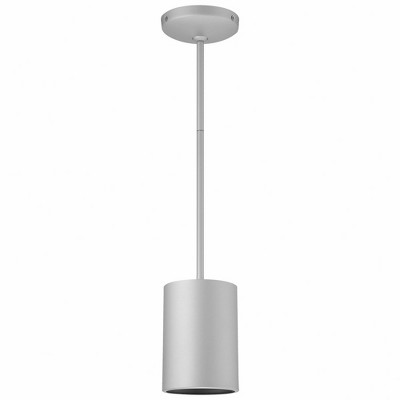 Pilson 24" Matte Black and Silver LED Drum Pendant Light
