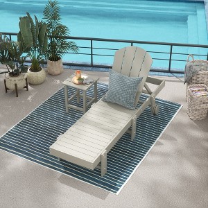 WestinTrends Malibu 2 Piece Adirondack Poly Reclining Chaise Lounge With Wheels - 1 of 4