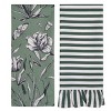 2pk Dish Towels Green Floral - Bullseye's Playground™ - 2 of 4