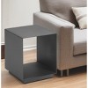HomeRoots 17" Charcoal Aluminum Square End Table With Shelf - 2 of 4