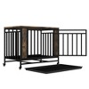 KWPZQEB Dog Crate Furniture, Wooden Dog House with Iron Door and Tray for Small and Medium Dogs, Rustic Wooden Dog Cage Kennel Furniture, Brown - 4 of 4