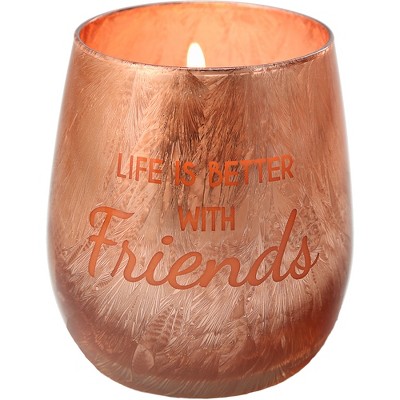 Pavilion Gift Company - Friends - 10 oz - 100% Soy Wax Electroplated Candle Scent: Fresh Cotton - Flame Candles