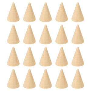 Unique Bargains Jewelry Storage Display Wood Cone Ring Holders 20 Pcs - 1 of 4