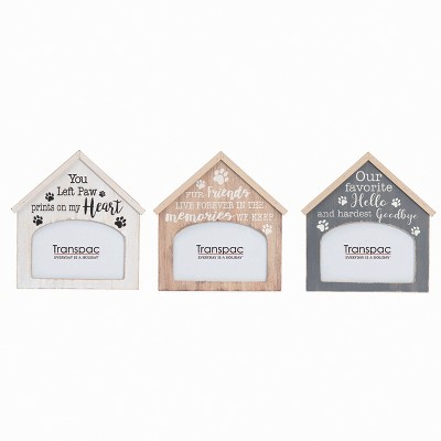 Transpac MDF Pet Memory Frame Set of 3 Spring Home Decorations