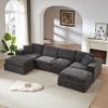 138'' Chenille Cloud Modular Sectional Sofas with High-Density Sponge Seat and Freely Combinable Design - 4 of 4
