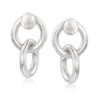 Ross-Simons Italian Sterling Silver Interlocking-Circle Front-Back Earrings