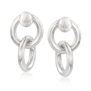 Ross-Simons Italian Sterling Silver Interlocking-Circle Front-Back Earrings - 1 of 4