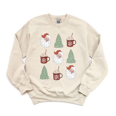 Simply Sage Market Women's Graphic Sweatshirt Tree and Mug Collage - L - Dust