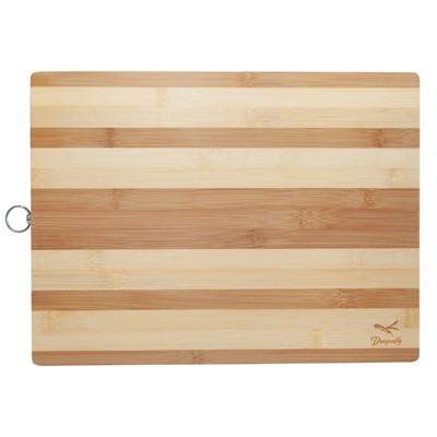 Bamboo Large Chopping Board with Handle in Natural Brown-Pemberly Row