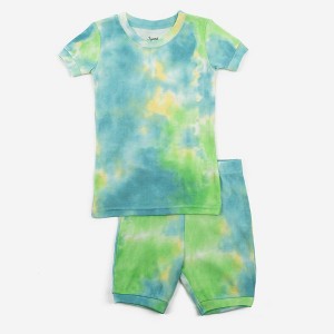 Leveret Kids Two Piece Cotton Tie Dye Short Pajamas - 1 of 4