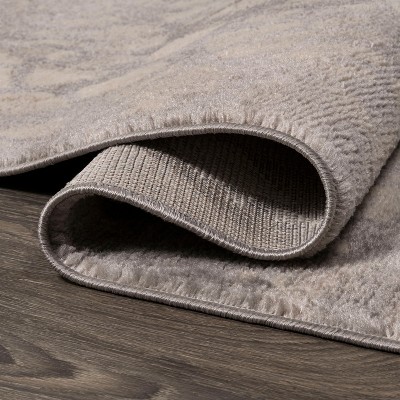 Gray Geometric Synthetic Reversible Runner Rug
