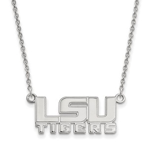 Black Bow Jewelry 14k White Gold Louisiana State Fighting Tigers NCAA Necklace 18 Inch - 1 of 4