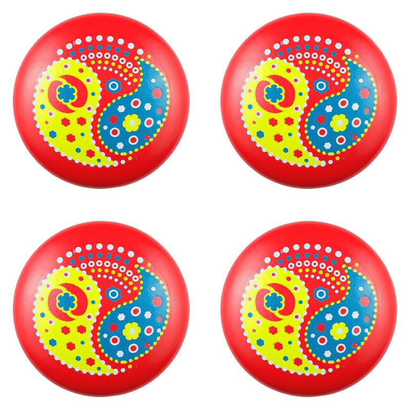 Sumner Street Home Hardware 4pc Paisley Painted Knob Red, 3 of 4