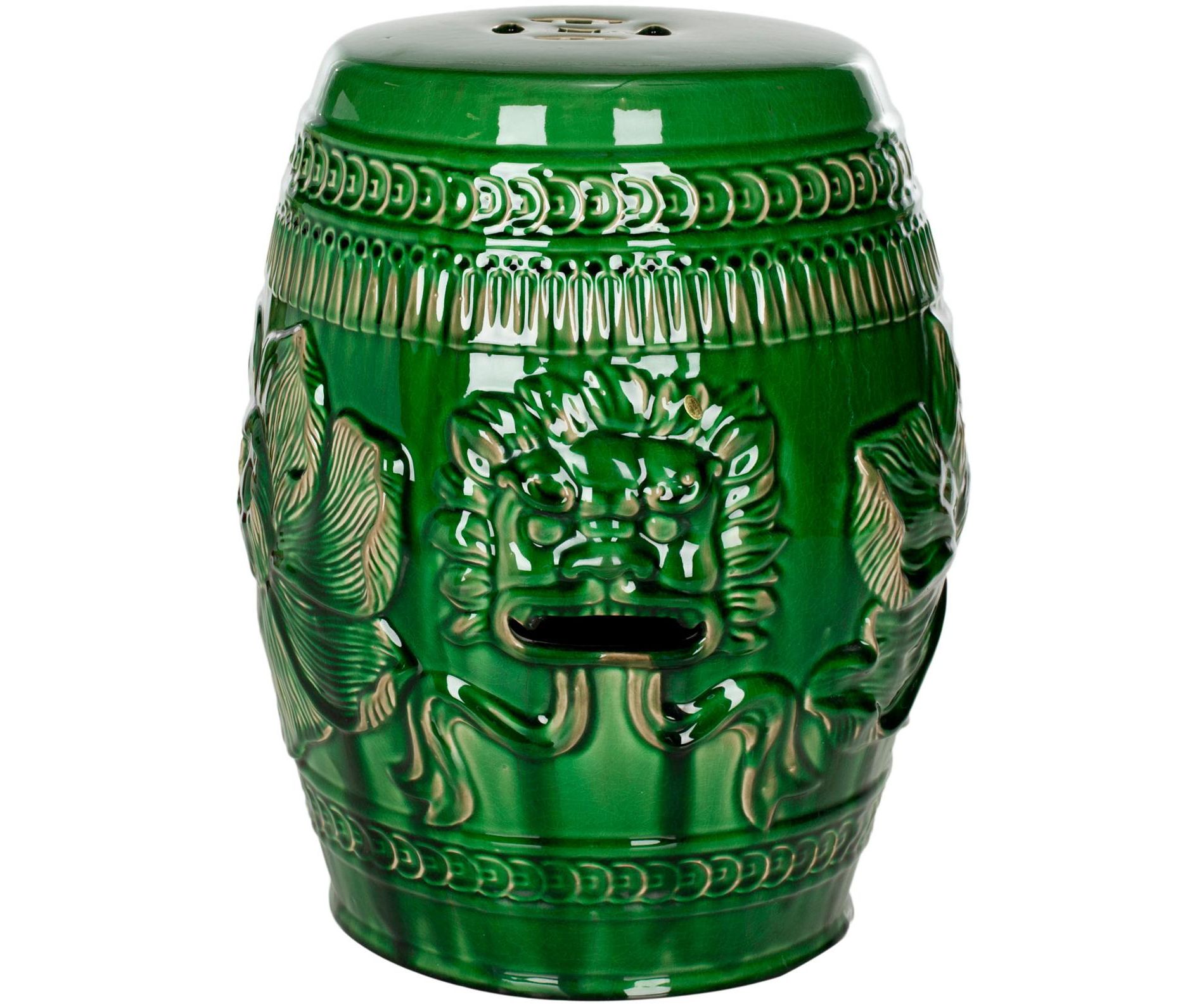 Chinese Dragon Stool - Indoor/Outdoor - ACS4505 - Green - Safavieh