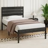 VECELO Platform Bed Frame With Rustic Vintage Wood Headboard and Footboard, Sturdy Metal Slats, No Box Spring Required - 4 of 4