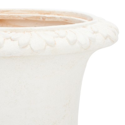 Paul Off-White Resin Urn Planter for Outdoor Spaces