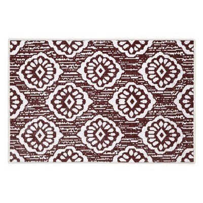 Sussexhome Flower Collection Cotton Heavy Duty Low Pile Area Rug , 2' x 3'