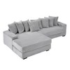 111.4" Corduroy L-Shaped 3-Seater Sectional Sofa with 8 Pillows - 2 of 4