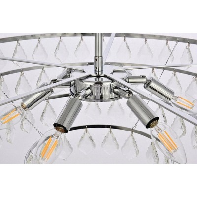 Ella 28-Inch Chrome Pendant with Crystal Accents