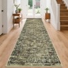 Washable Vintage Living Room Rugs, Distressed Floral Print Non Slip Bedroom Rugs, Low Pile Stain Resistant Accent Large Carpet for Home Office - 2 of 4