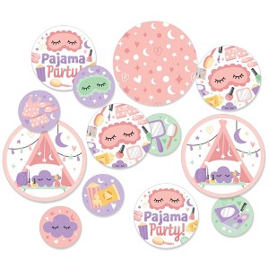 Big Dot of Happiness Pajama Slumber Party - Girls Sleepover Birthday Party Giant Circle Confetti - Party Decorations - Large Confetti 27 Count - 1 of 4