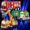 SYNCFUN 3-in-1 Toy Trucks, Automatic Bump & Go Fire Truck Toy, Garbage Truck, Play Excavator Vehicle Toys Gifts for Kids Boys Girls 2-8 Years Old - 3 of 4