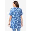 Woman Within Women's Plus Size Perfect Printed Short-Sleeve Shirred V-Neck Tunic - 3 of 4